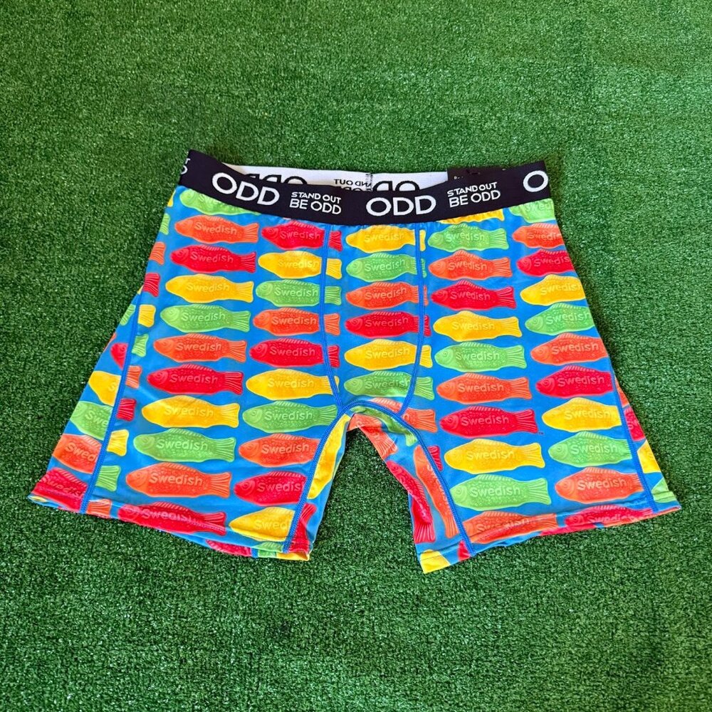 ODD Swedish Fish Multicolor Candy Microfiber Funny Boxer Briefs Size XL NWT